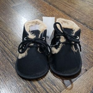 Black/Brown Fur Lined Booties